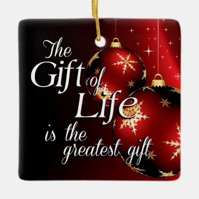 Geschenk des Lebens spenden Leben Weihnachten Tran Keramikornament (Vorderseite)