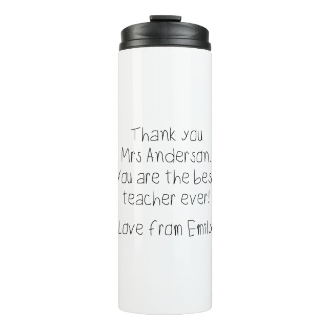 Geschenk des Lehrers für die Nachrichtenverarbeitu Thermosbecher (Vorderseite)