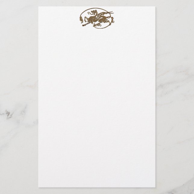 Geschenk des mittelalterlichen Drachen Antique Art Briefpapier (Vorderseite)