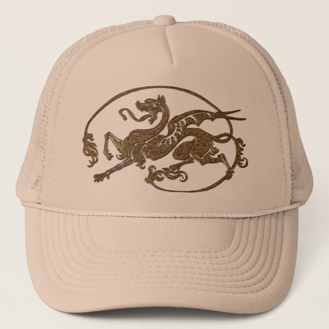 Geschenk des mittelalterlichen Drachen Antique Art Truckerkappe (Vorderseite)