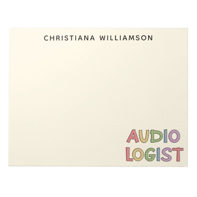 Geschenk des personalisierten Audiologen Audiology Notizblock (Vorderseite)