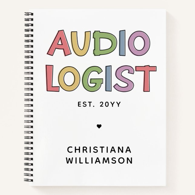 Geschenk des personalisierten Audiologen Audiology Notizbuch (Vorderseite)