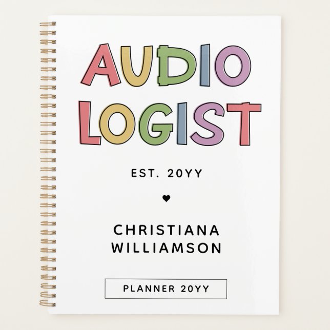 Geschenk des personalisierten Audiologen Audiology Planer (Vorderseite)