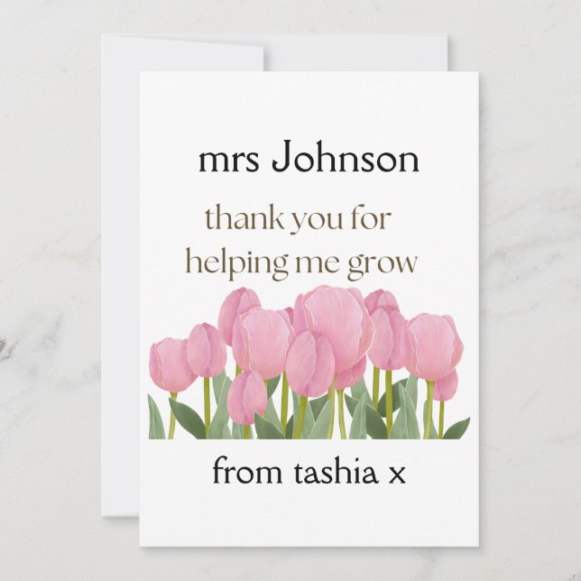 Geschenk des personalisierten Lehrers, Geschenk de Dankeskarte (Vorderseite)