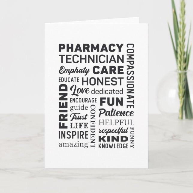 Geschenk des Pharmacy Technician Tech Medicine Karte (Vorderseite)