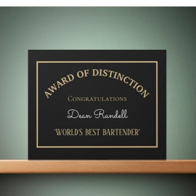 Geschenk! Die beste Barkeeper-Plaque der Welt Fotoplatte (Von Creator hochgeladen)