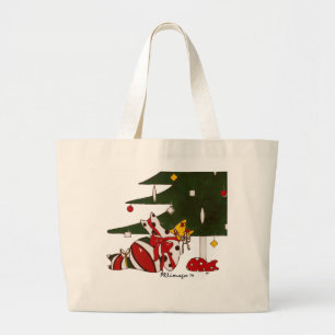 Geschenk eingewickelte Katzen-Tasche Jumbo Stoffbeutel
