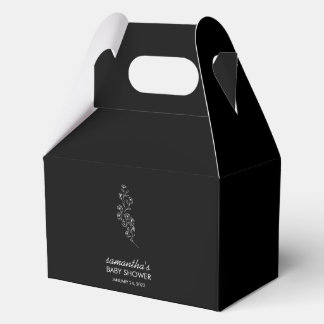 Geschenk Elegante schwarze Blumenlinienkunst Geschenkschachtel