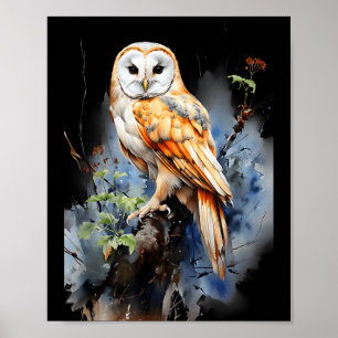 Geschenk Eule Schleiereule Realistische Natur Flüc Poster