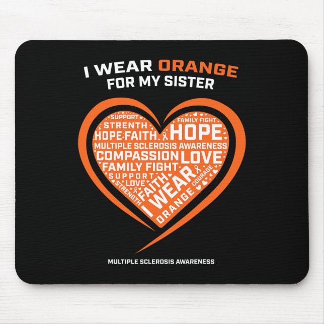 Geschenk Frau Apparel Orange Schwester Multiple Sk Mousepad (Vorne)