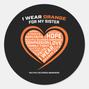 Geschenk Frau Apparel Orange Schwester Multiple Sk Runder Aufkleber
