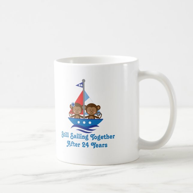 Geschenk für 24. Hochzeitstag-Affen Kaffeetasse (Rechts)