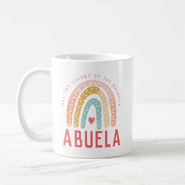 Geschenk für Abuela | Alle Farben des Regenbogens Kaffeetasse (Links)
