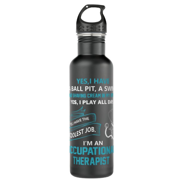 Geschenk für Arbeitstherapeuten Edelstahlflasche (Vorderseite)