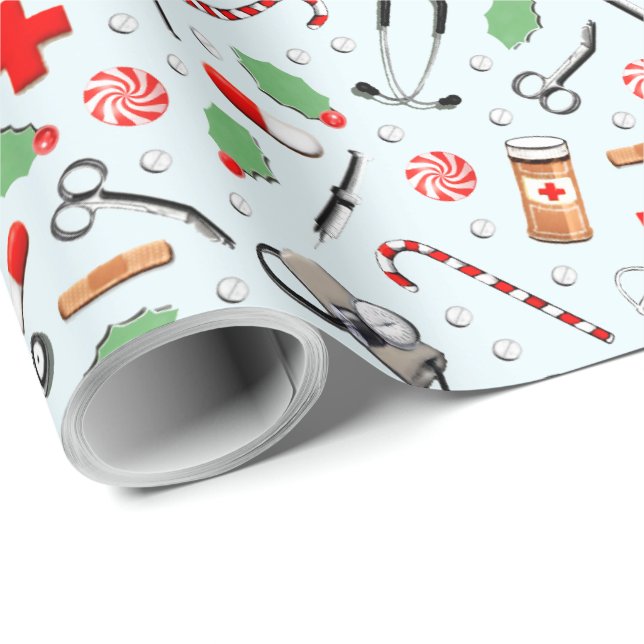 Geschenk für Ärzte Geschenkpapier (Rolleneckpunkt)