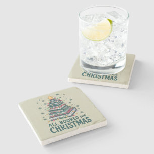 Geschenk für Bibliothekar Liebhaber zu Weihnachten Steinuntersetzer