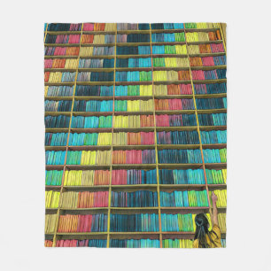 Geschenk für Bibliotheksliebhaber Fleecedecke