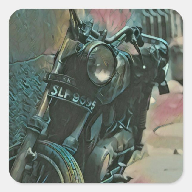 Geschenk für Biker Quadratischer Aufkleber (Vorderseite)
