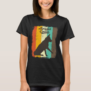 Geschenk für Border Collie-Hundebesitzer Retro Vin T-Shirt