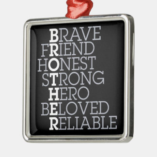 Geschenk für Bruder Silbernes Ornament