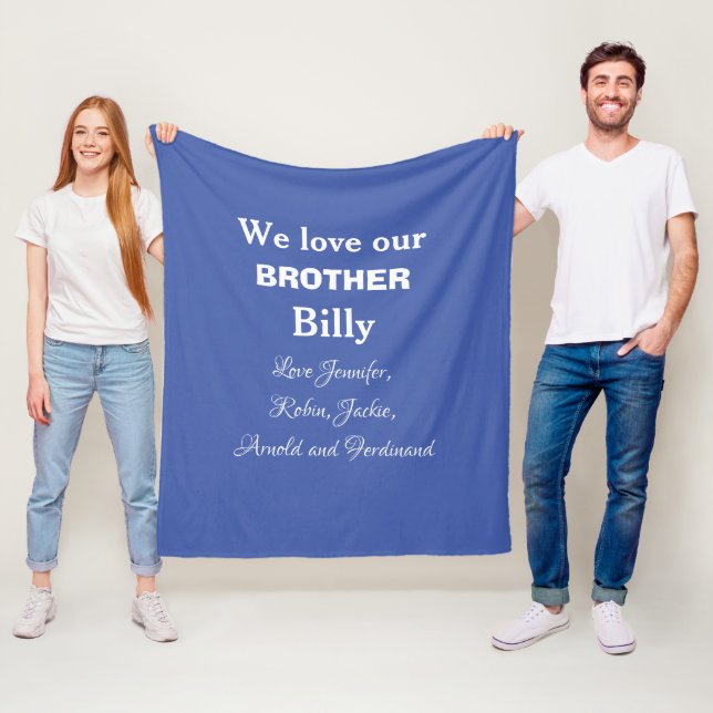 Geschenk für Bruder von der liebenden Familie. Per Fleecedecke (Beispiel)