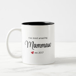 Geschenk für das Phantastischste Mammaw Est Date F Zweifarbige Tasse