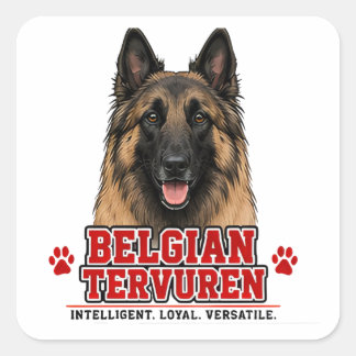🐾 Geschenk für den Besitzer eines Belgischen Terv Quadratischer Aufkleber