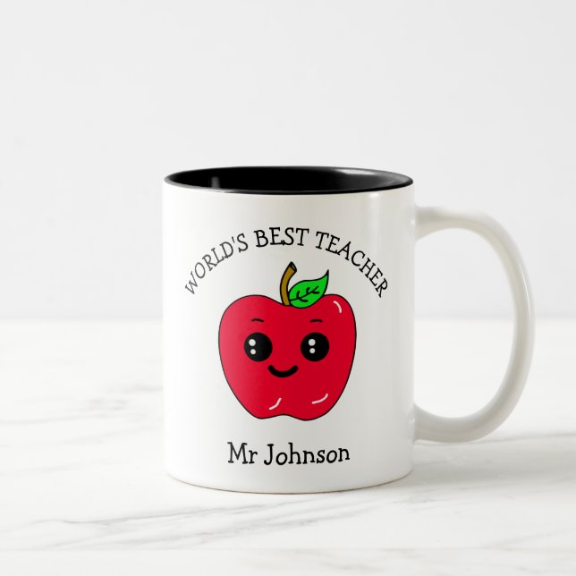 Geschenk für den besten Lehrer der Welt Zweifarbige Tasse (Rechts)