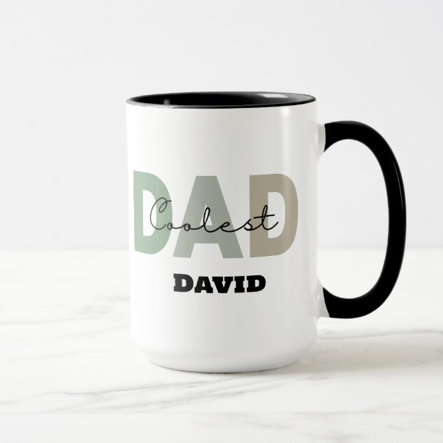 Geschenk für den Coolsten Vater Personalisierter N Tasse (Rechts)