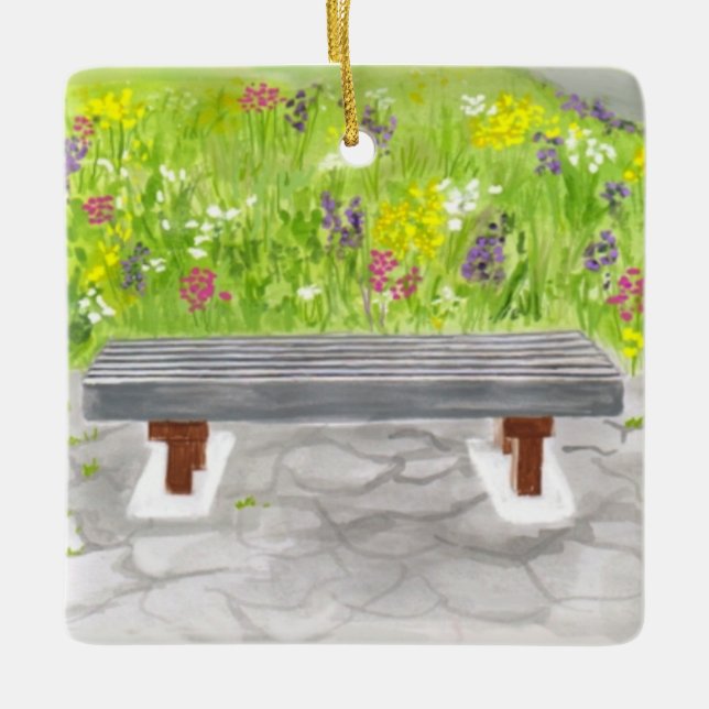 Geschenk für den Garten - Garten Banca del Gottard Keramikornament (Vorderseite)