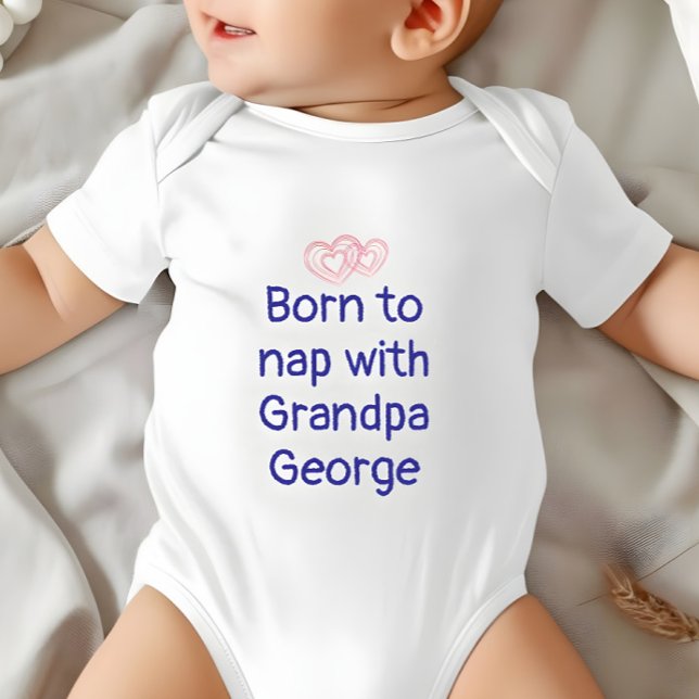 Geschenk für den individuellen Großvater aus Baby, Baby Strampler (Born to nap with Grandpa)