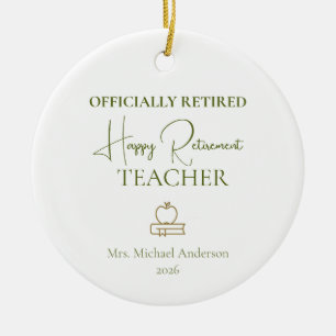 Geschenk für den Ruhestand eines Lehrers offiziell Keramik Ornament