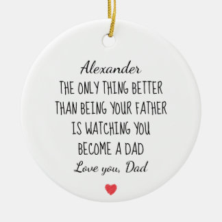 Geschenk für den Sohn von Papa, der zusieht, wie d Keramik Ornament