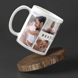 Geschenk für die beste Foto-Collage für Väter und Kaffeetasse