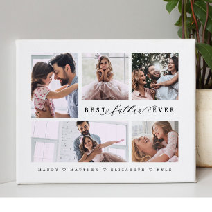 Geschenk für die beste Foto-Collage für Väter und  Leinwanddruck
