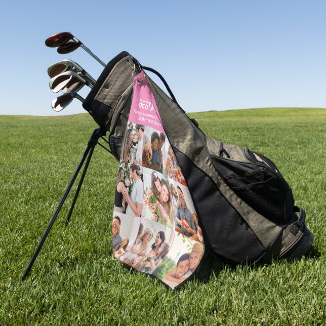 Geschenk für die beste Mama je FotoCollage Golfhandtuch (Gras)