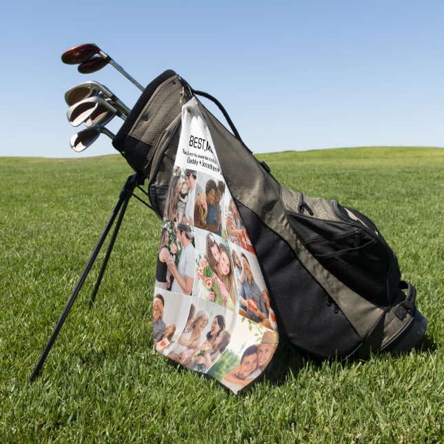 Geschenk für die beste Mama je FotoCollage Golfhandtuch (Gras)