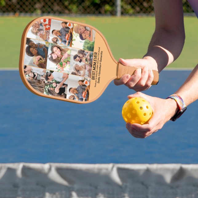 Geschenk für die beste Mama je FotoCollage Pickleball Schläger (InSitu)