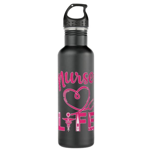 Geschenk für die Liebe der Krankenschwester Ärztin Edelstahlflasche (Vorderseite)