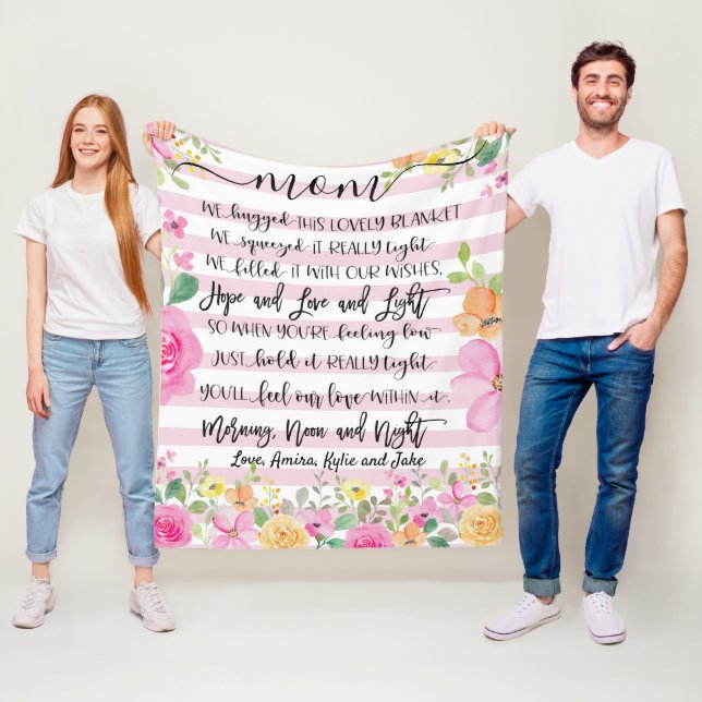 Geschenk für die Mama, Oma-Geschenk, maßgeschneide Fleecedecke (Beispiel)