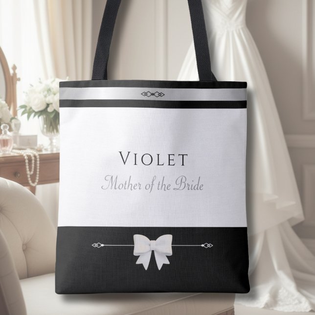 Geschenk für die Mutter der Braut | Elegante indiv Tasche (Elegant Mother of the Bride keepsake tote bag with minimalist design in a wedding suite)