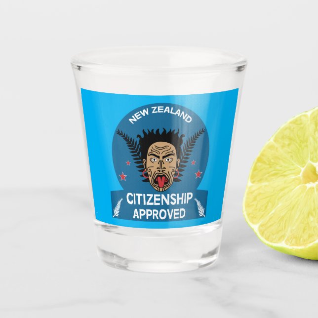 Geschenk für die neuseeländische Staatsbürgerschaf Schnapsglas (Vorderseite)