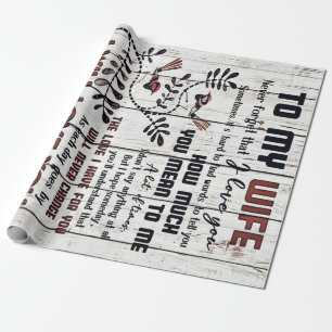 Geschenk für Ehefrau   Zu meiner Ehefrau Liebesbri Geschenkpapier