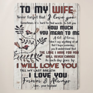 Geschenk für Ehefrau Zu meiner Ehefrau Liebesbri Sherpadecke