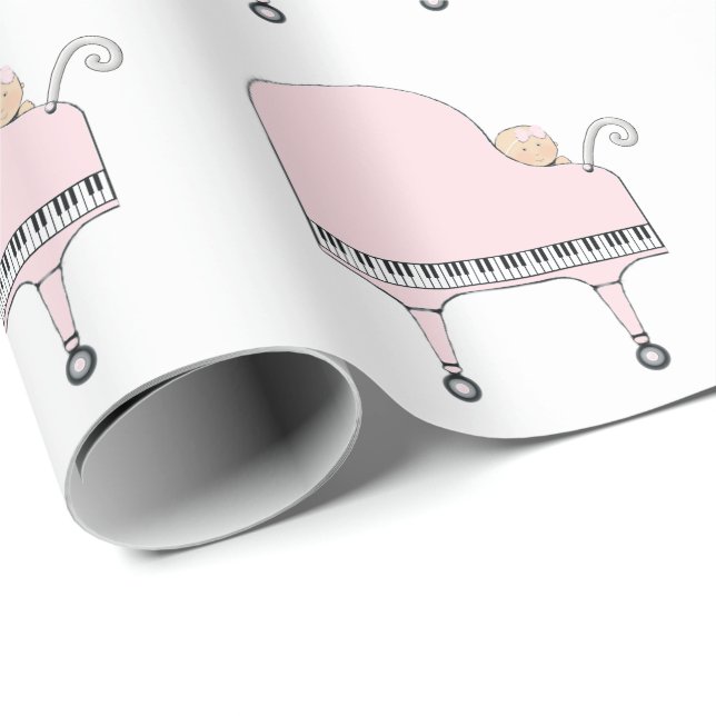 Geschenk für ein Baby Mädchen Geschenkpapier (Rolleneckpunkt)