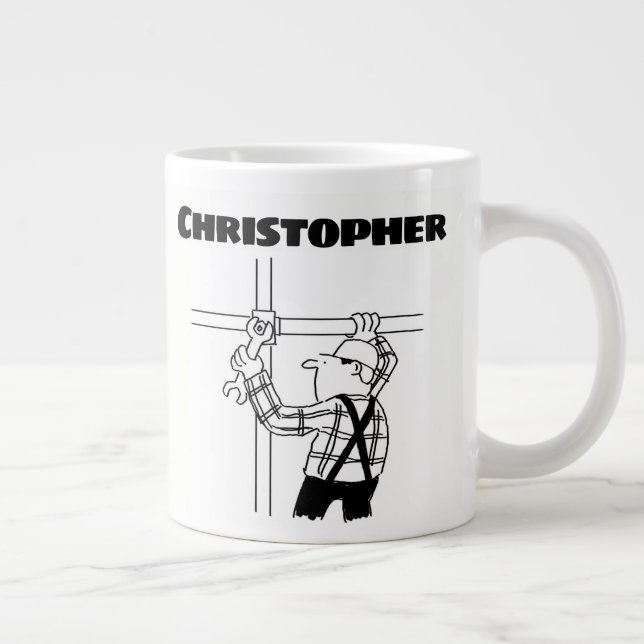 Geschenk für einen Gerüst mit Zusatz von Namen Gia Jumbo-Tasse (Rechts)