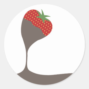 Geschenk für Erdbeeren mit Schokolade Runder Aufkleber
