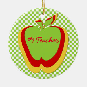 Geschenk für farbenfrohe Äpfel des Lehrers Keramik Ornament