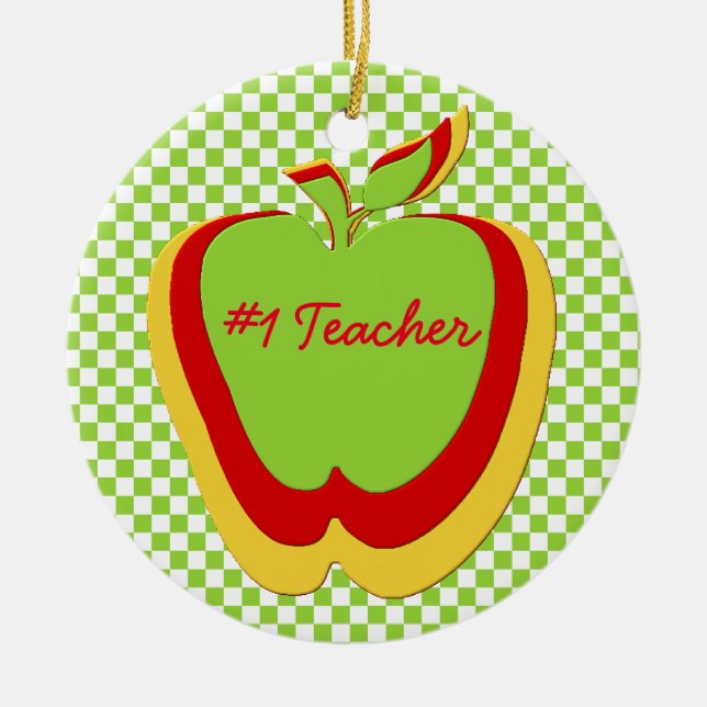 Geschenk für farbenfrohe Äpfel des Lehrers Keramik Ornament (Vorne)