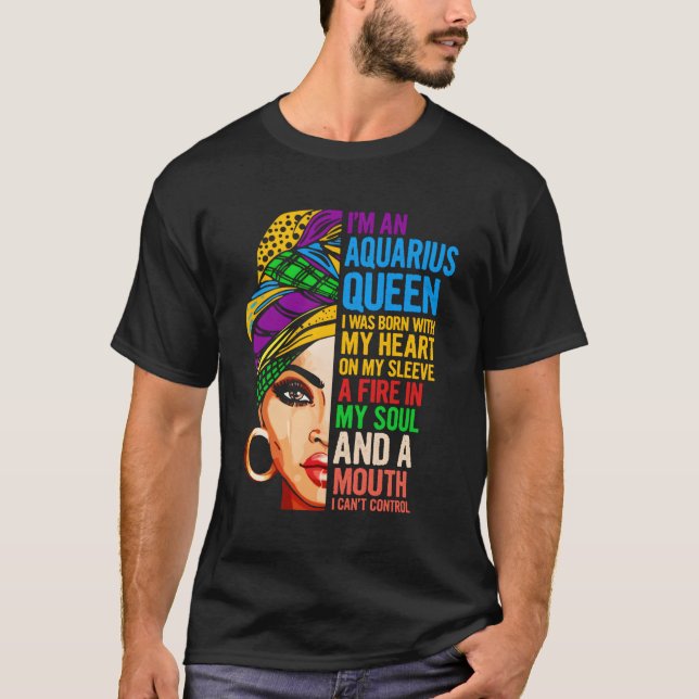 Geschenk für Frauen im Aquarius Januar Queen T-Shirt (Vorderseite)